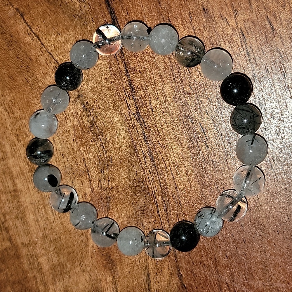 Hand Crafted Rutilated Quartz Stretch Bracelet New Gift